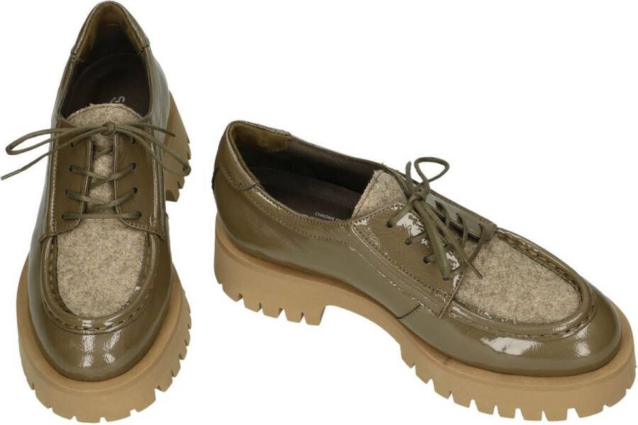 Softwaves -Dames kaki camouflage lage gesloten schoenen