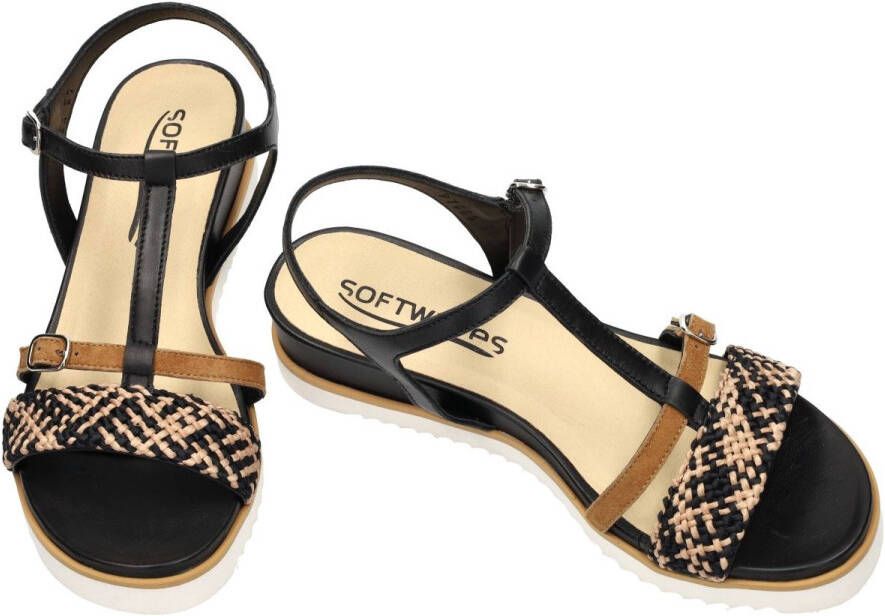 Softwaves -Dames zwart sandalen