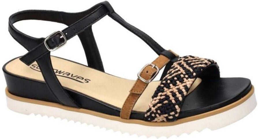 Softwaves -Dames zwart sandalen