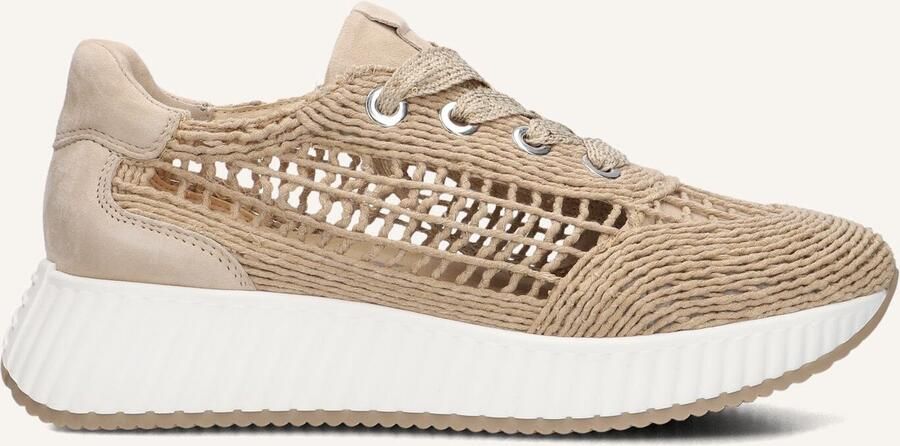 SOFTWAVES Lage Sneakers Dames 8.95.04 Maat: 40 Materiaal: Raffia Kleur: Beige