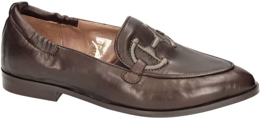 Softwaves -Dames bruin donker ballerina's & mocassins