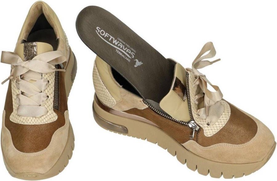 Softwaves -Dames camel sneakers - Foto 2