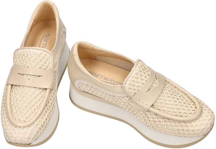 Softwaves -Dames crÈme ballerina's & mocassins
