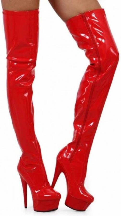 Soisbelle Overknee Boot SB303 Rood Imitatielakleer