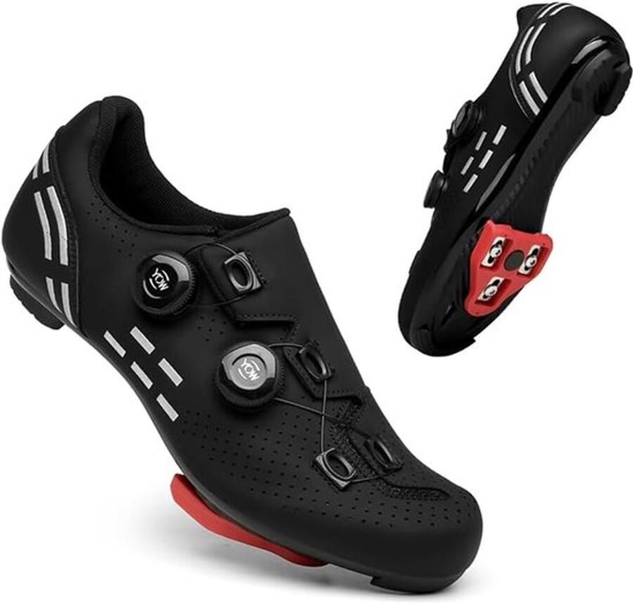 Solamni Fietsschoenen & Zwart Dubbele draaisluiting SPD-SL & Look Delta Wielrennen & Indoor Cycling