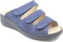 Solidus Solid 80428 Blauwe dames slipper met drie klittenbanden - Thumbnail 1