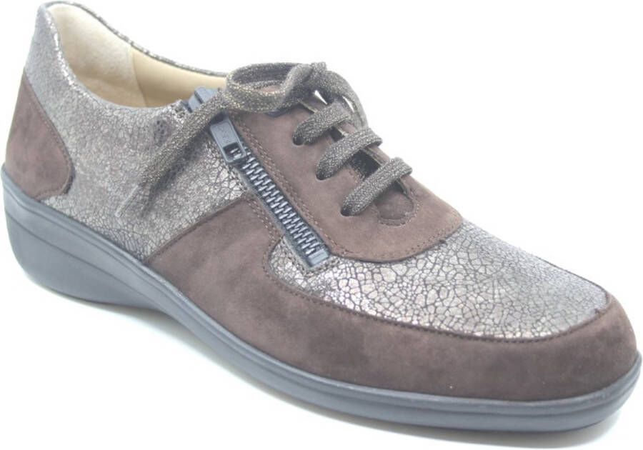 Solidus Solid 30485 Roodbruine dames veterschoenen met rits