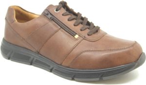 Solidus Solid 30230 Bruine brede veterschoenen met rits wijdte K