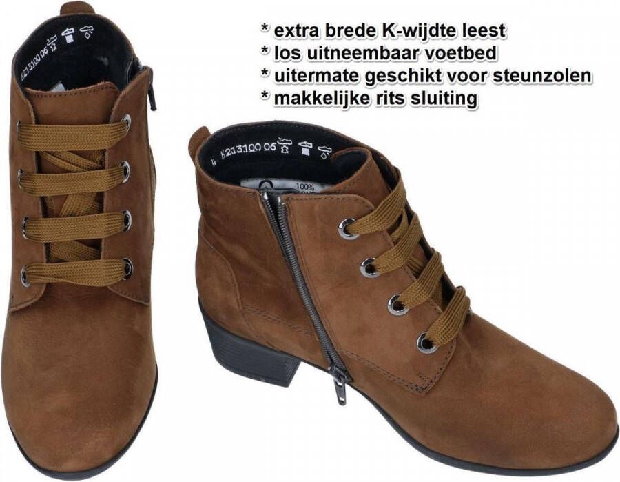 Solidus Dames laarsjes veterboots model Kerry brown steunzool 1 3 en