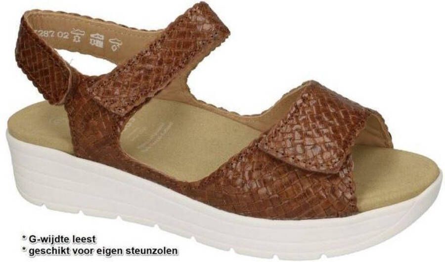 Solidus 46017 30276 sandaal G bruin cognac vlecht leder - Foto 2