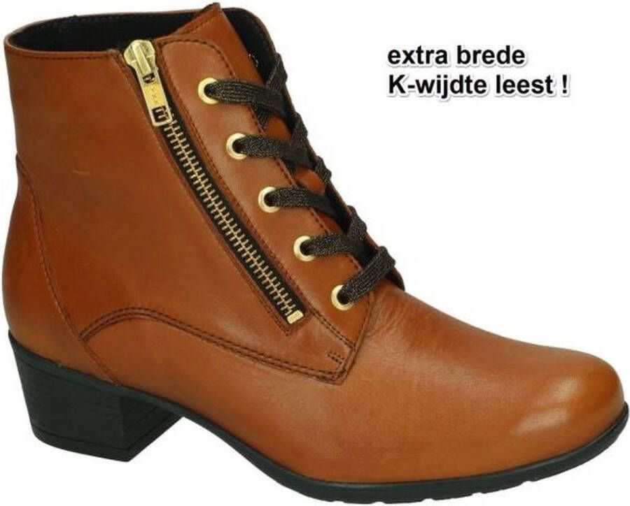 Solidus Dames cognac caramel enkellaarzen