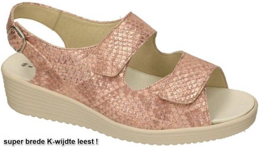Solidus Solid Dames roze-goud metallic sandalen