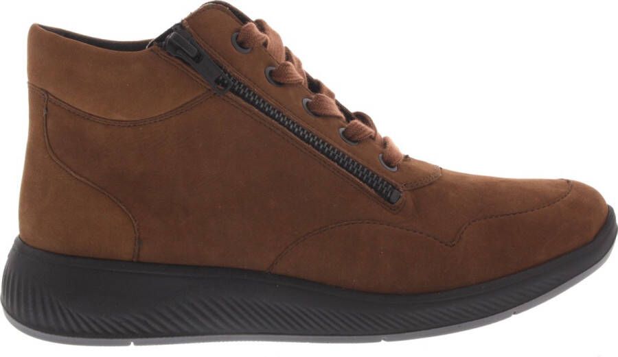 Solidus Solid 30350 Middelbruine veterboots met rits wijdte H