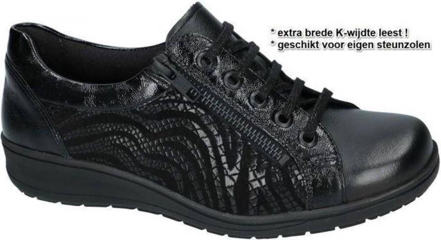 Solidus Dames Veterschoenen Solid -01001 Kate Zwart ½