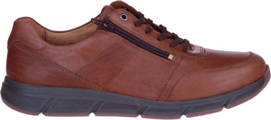 Solidus Solid 30309 Bruine heren veterschoenen met rits wijdte K