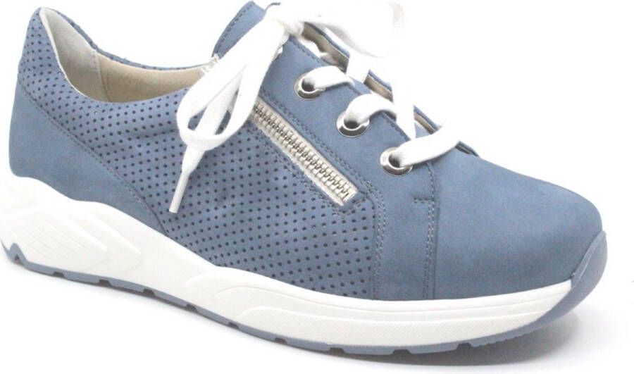 Solidus Solid 80443 Lichtblauwe extra brede dames sneaker wijdte - Foto 1