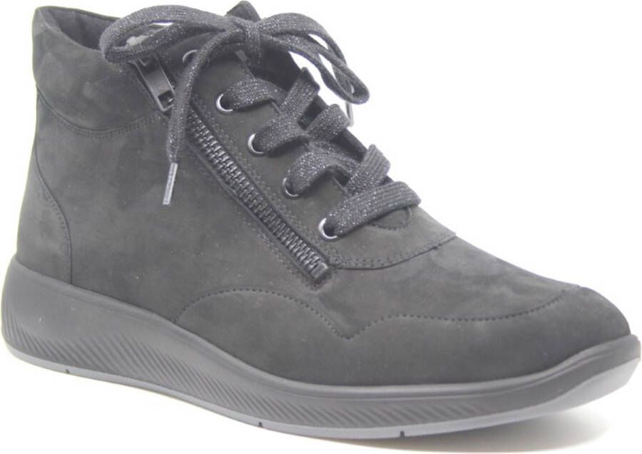 Solidus Solid 00177 Zwarte dames veterboots wijdte K
