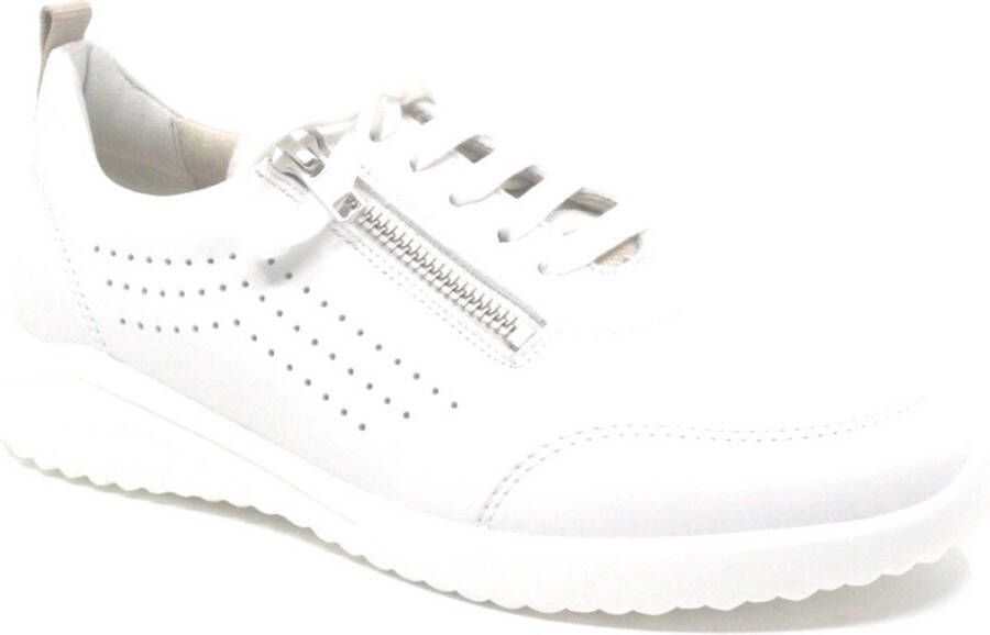 Solidus Solid 10234 Witte dames sneaker met rits en uitneembaar voetbed wijdte H