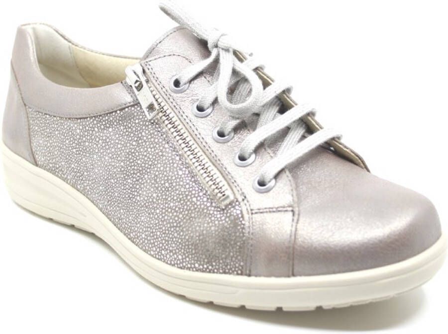 Solidus Solid 40448 Taupe combi brede dames veterschoenen wijdte K