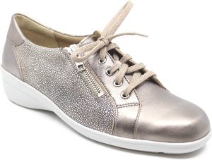 Solidus Solid 40505 Taupe kleurige veterschoen met rits