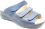 Solidus blauwe slipper 21154 met drie klittenbanden en uitneembaar voetbed - Thumbnail 9
