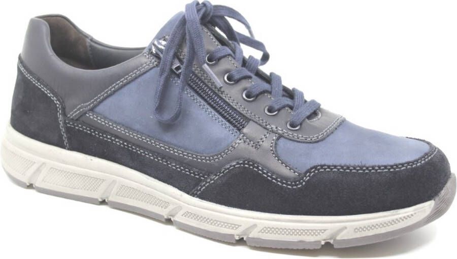 Solidus Solid 80433 Blauwe heren sneaker met rits wijdte H