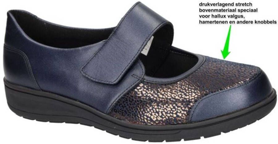 Solidus Solid Dames blauw donker ballerina's & mocassins