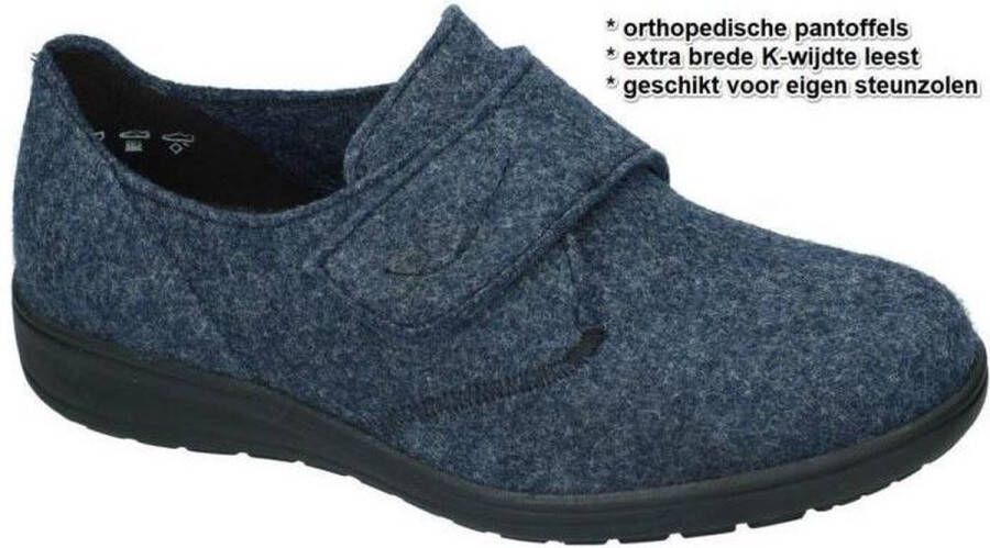 Solidus damespantoffel breed klittenband sluiting