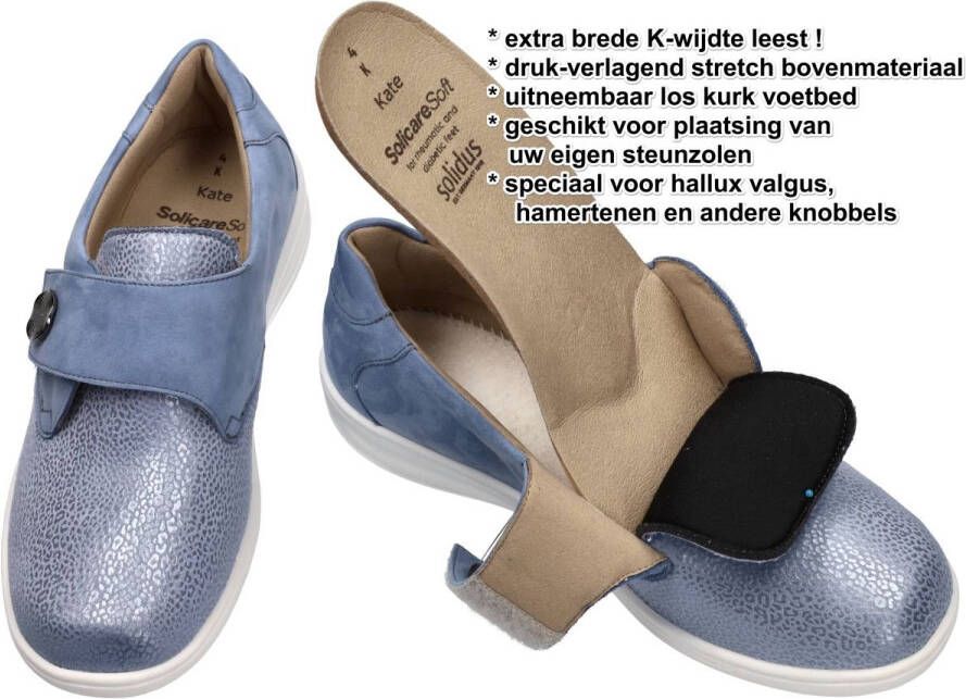Solidus Solid Dames blauw licht lage gesloten schoenen