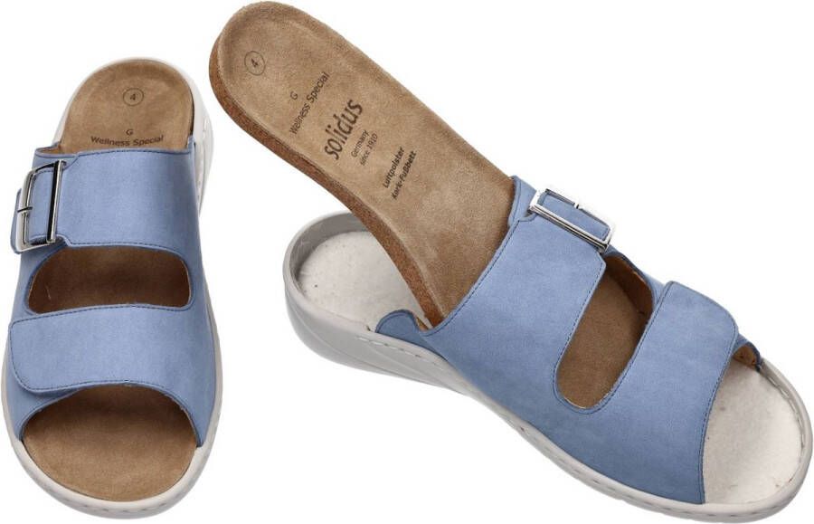 Solidus Solid Dames blauw licht slippers & muiltjes