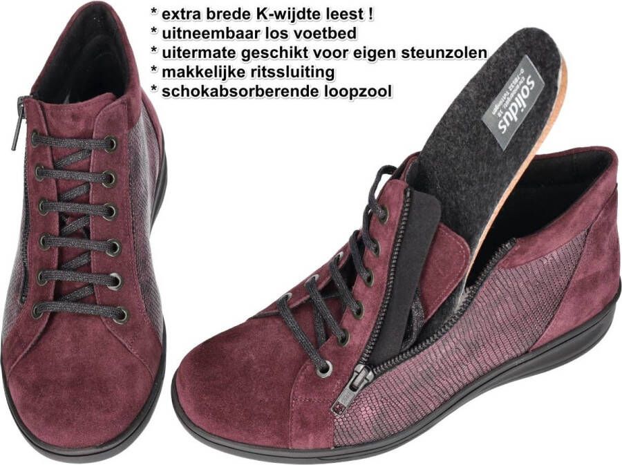 Solidus Solid Dames bordeaux bottines
