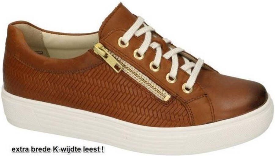 Solidus -Dames cognac caramel sneaker-sportief