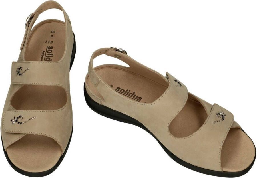 Solidus Solid Dames taupe sandalen