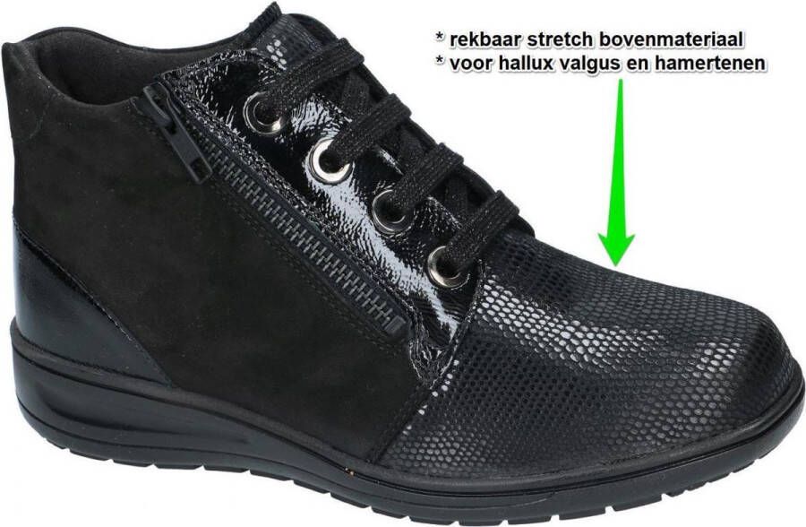 Solidus Solid Dames zwart comfortschoenen