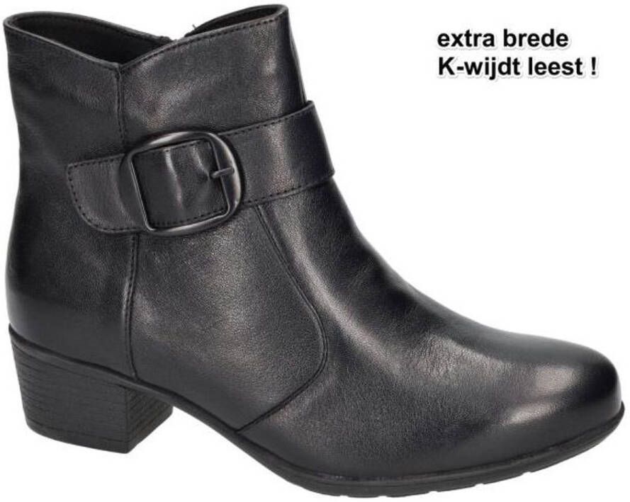 Solidus Solid Dames zwart enkellaarzen