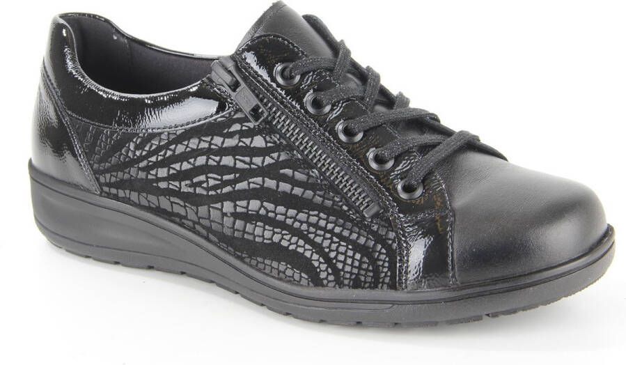 Solidus Dames Veterschoenen Solid -01001 Kate Zwart ½ - Foto 3