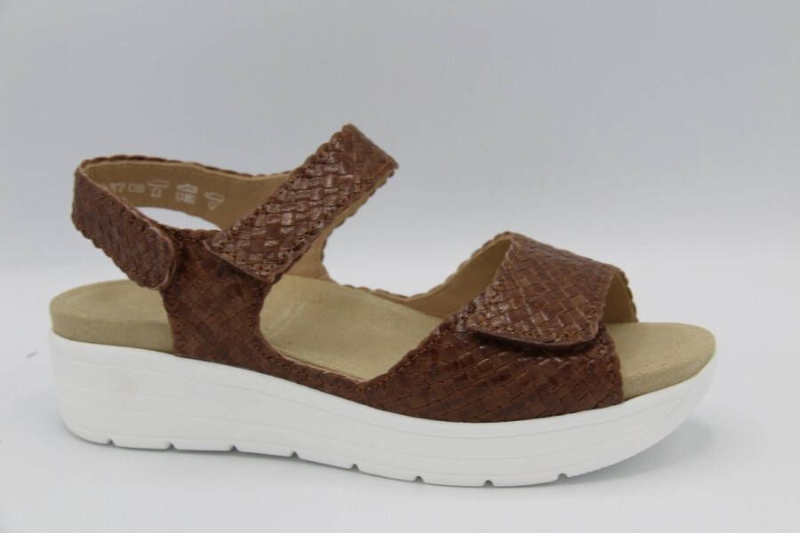 Solidus 46017 30276 sandaal G bruin cognac vlecht leder