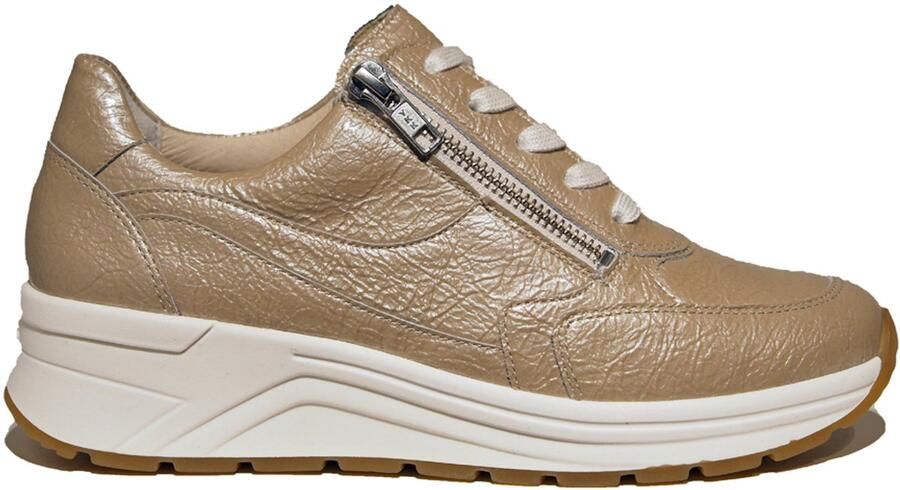 Solidus beige metallic dames sneakers Holly