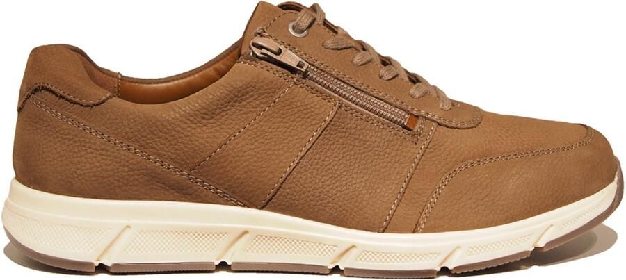 Solidus Solid brede zand kleurige heren veterschoen met rits en uitneembaar voetbed - Foto 2