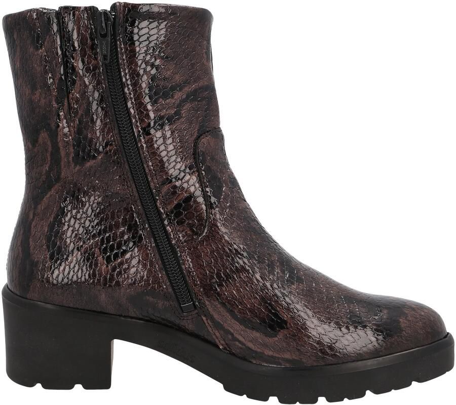 Solidus Dames enkellaars Piton print Artikel 40023-30842 Extra breed Wijdte H K Zwart bruin combinatie