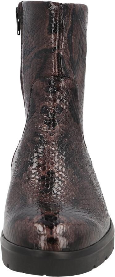 Solidus Dames enkellaars Piton print Artikel 40023-30842 Extra breed Wijdte H K Zwart bruin combinatie
