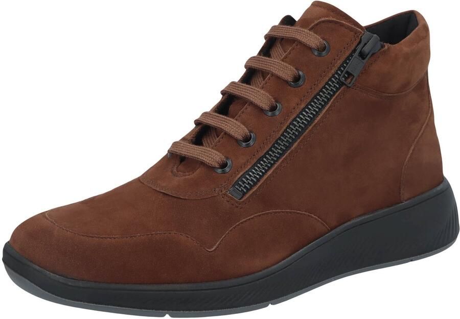 Solidus Solid 30350 Middelbruine veterboots met rits wijdte H