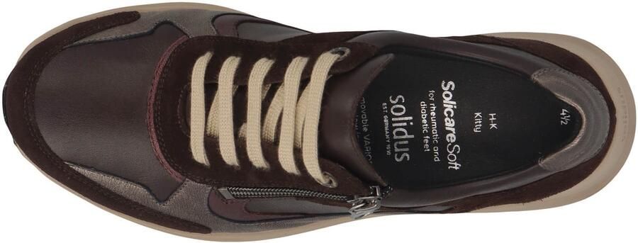 Solidus Dames sneaker Artikel Kitty 54501-30877 Extra breed wijdte K Bruin combinatie