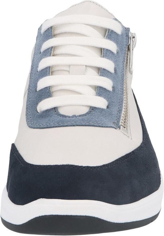 Solidus Dames sneaker Extra breed wijdte K uitneembaar voetbed Artikel 65019.80800 Blauw wit combinatie