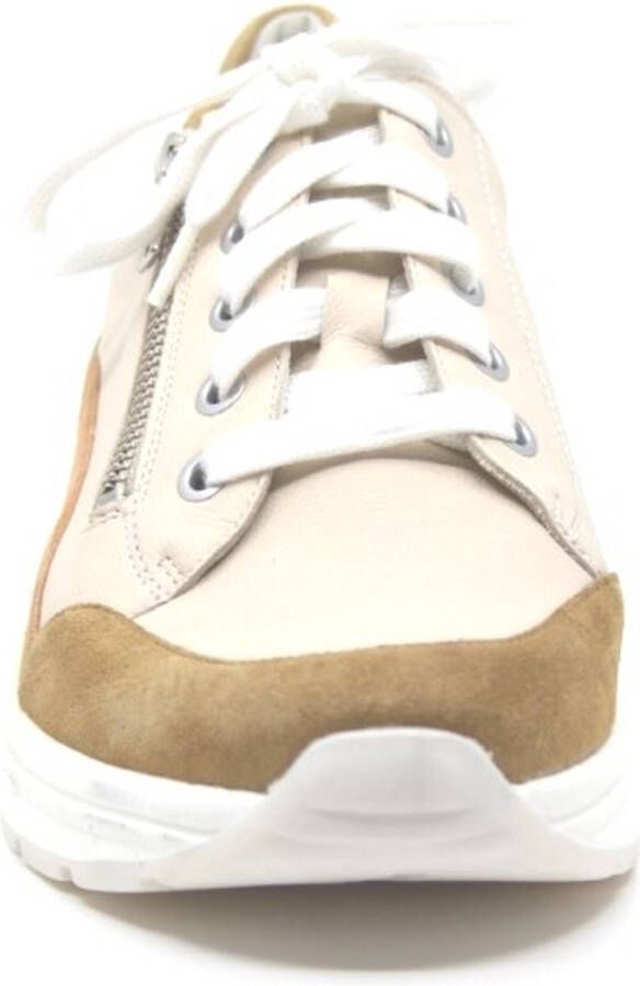 Solidus Solid 30546 Beige combi kleurige brede dames sneakers met rits - Foto 2