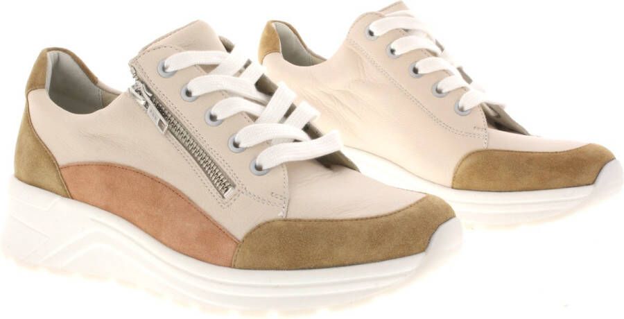 Solidus Solid 30546 Beige combi kleurige brede dames sneakers met rits - Foto 8