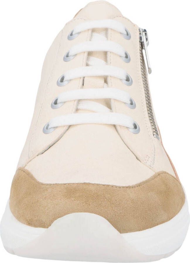 Solidus Solid 30546 Beige combi kleurige brede dames sneakers met rits