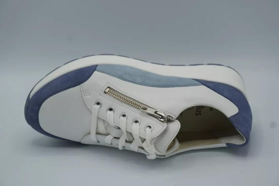 Solidus Dames Veterschoenen Karma Jeans Weiss Jeansblauw