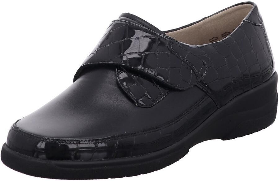 Solidus Flex SOLIDUS Schoenen dames Hedda 26530-00023 FLEX kalfsleer Krokolack Nappa zwart (K) 1 3 en