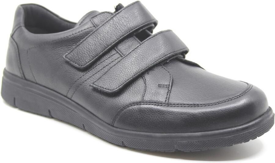 Solidus Solid 00091 Zwarte heren klittenbandschoenen met stretch wijdte K - Foto 2